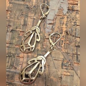 GHEAUI STERLING SILVER .925 Teardrop Filigree Drop Earrings